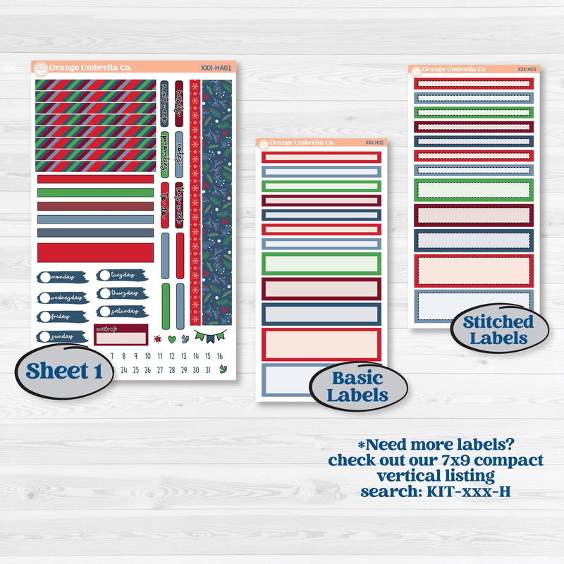 Playful Winter Kit | Erin Condren Weekly Dashboard Planner Kit Stickers | Jingle | KIT-418-HA
