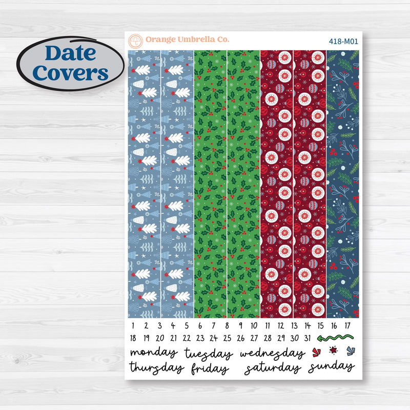 Playful Winter Kit | 7x9 Erin Condren Daily Duo Planner Kit Stickers | Jingle | KIT-418-M