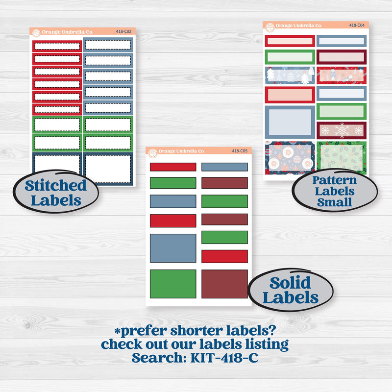 Playful Winter Kit | 7x9 Erin Condren Daily Duo Planner Kit Stickers | Jingle | KIT-418-M