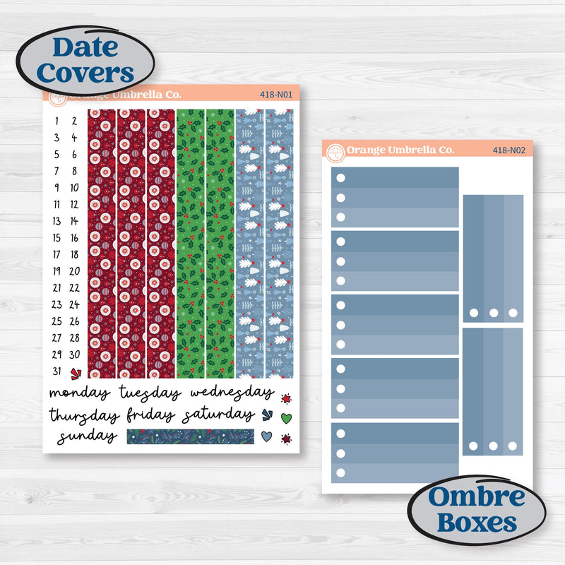 Playful Winter Kit | A5 Plum Daily Planner Kit Stickers | Jingle | KIT-418-N