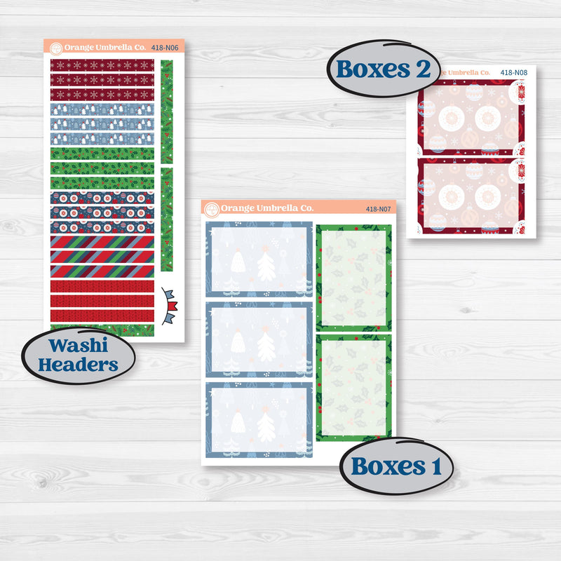 Playful Winter Kit | A5 Plum Daily Planner Kit Stickers | Jingle | KIT-418-N