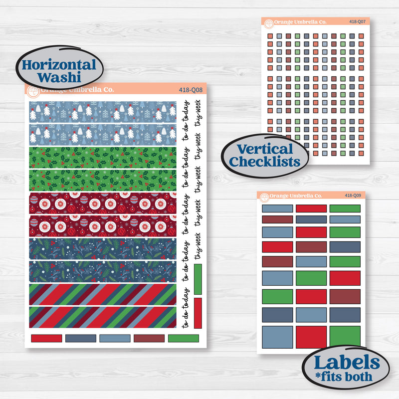 Playful Winter Kit | Laurel Denise Standard Vertical & Horizontal Planner Kit Stickers | Jingle | KIT-418-Q