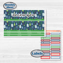 Playful Winter Kit | 8.5 x 11 Erin Condren Monthly Planner Kit Stickers | Jingle | KIT-418-X