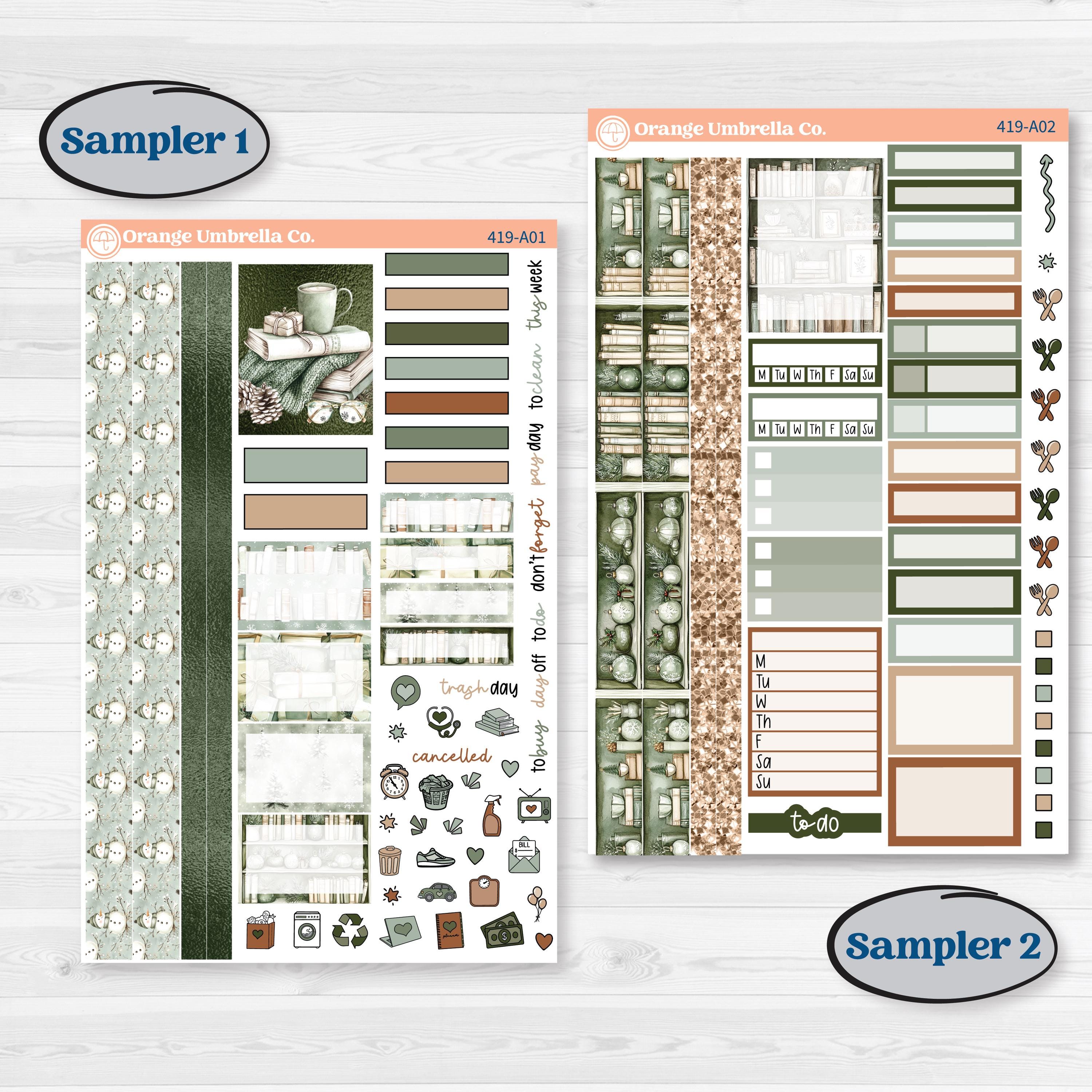 Classic Christmas Reading Kit | Weekly Sticker Kit for Vertical Planners like Erin Condren | All Aglow | KIT-419-A