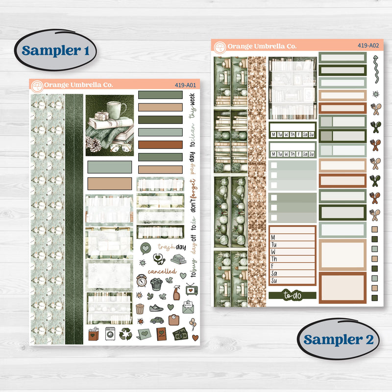 Classic Christmas Reading Kit | Weekly Sticker Kit for Vertical Planners like Erin Condren | All Aglow | KIT-419-A