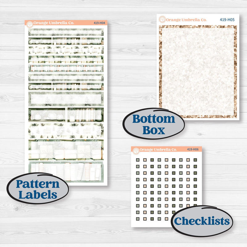 Classic Christmas Reading Kit | 7x9 Compact Vertical Planner Kit Stickers | All Aglow | KIT-419-H