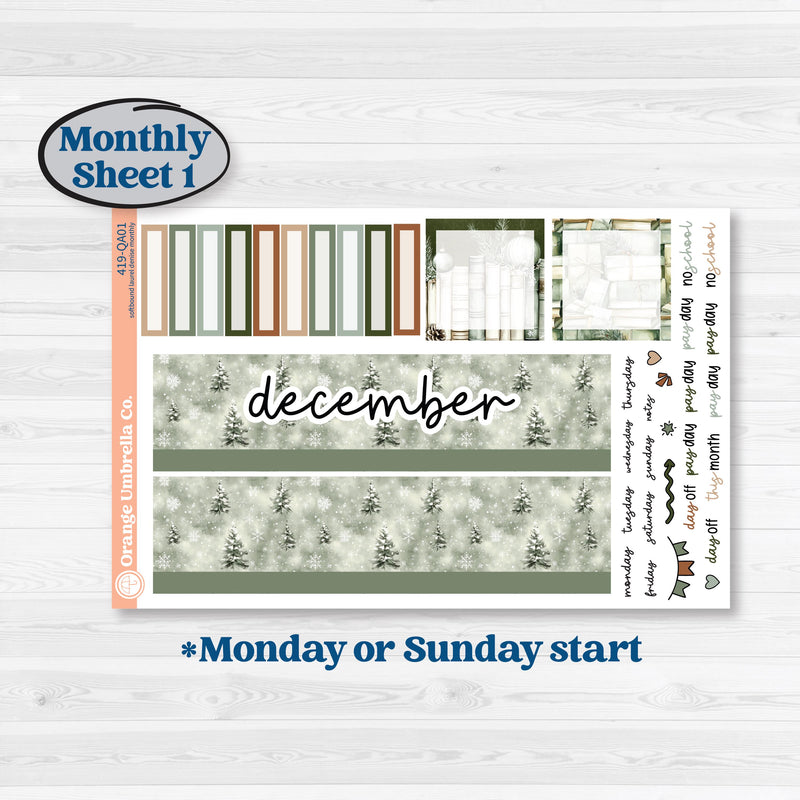 Classic Christmas Reading Kit | Laurel Denise Softbound Monthly Planner Sticker Kit | Vertical & Horizontal | All Aglow | KIT-419-QA