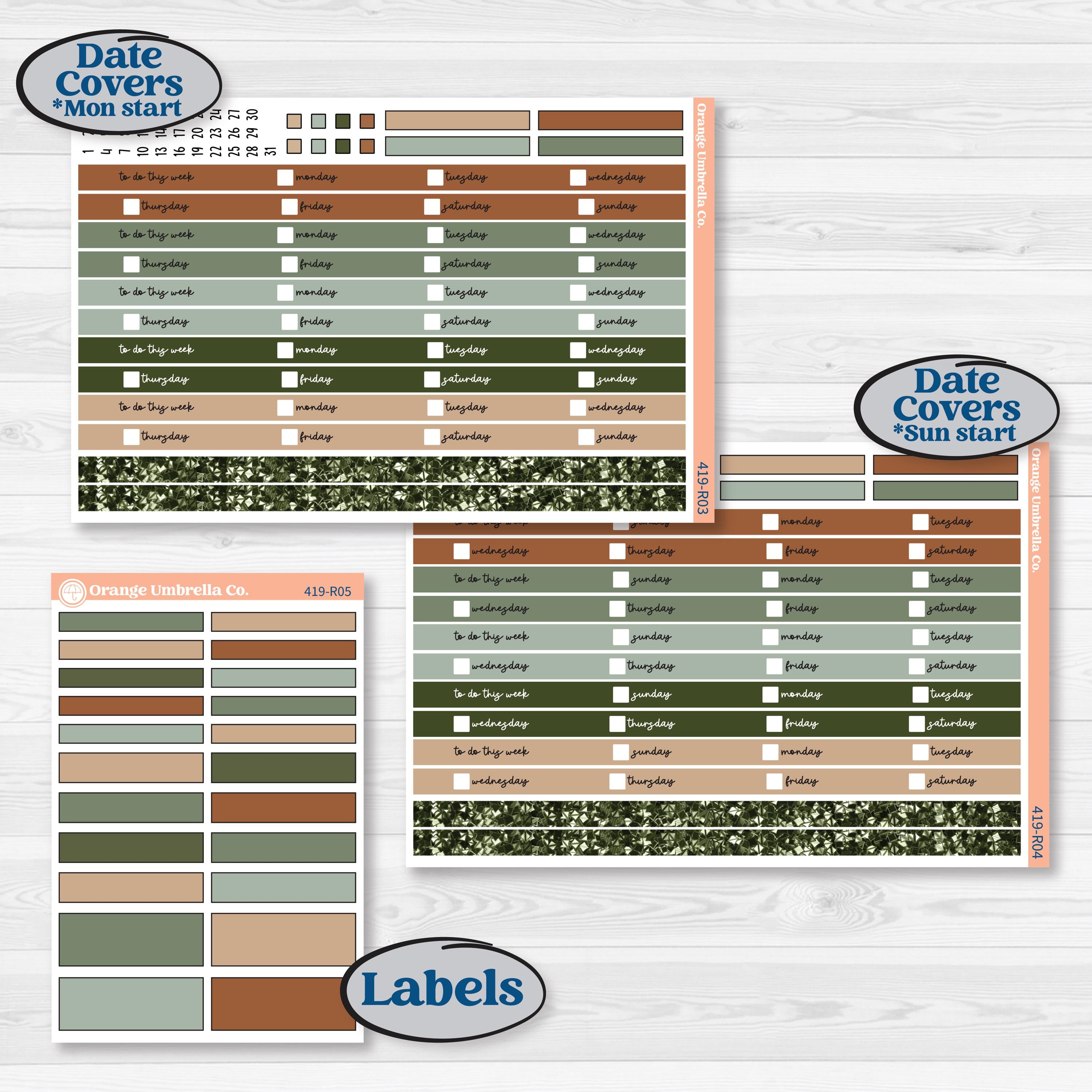 Classic Christmas Reading Kit | Laurel Denise Portrait Planner Kit Stickers | All Aglow | KIT-419-R