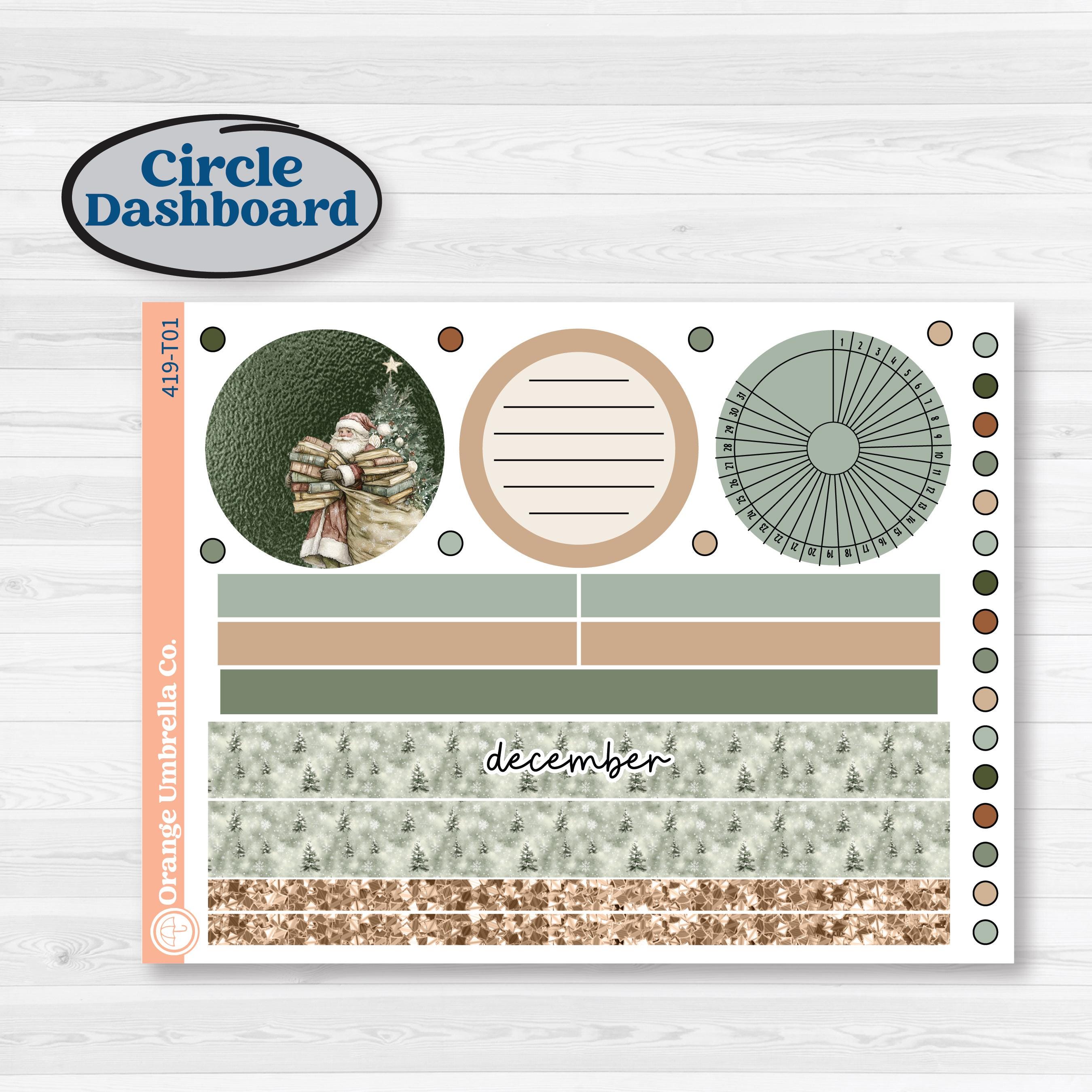 Classic Christmas Reading Kit | 7x9 Plum Monthly & Dashboard Planner Kit Stickers | All Aglow | KIT-419-T