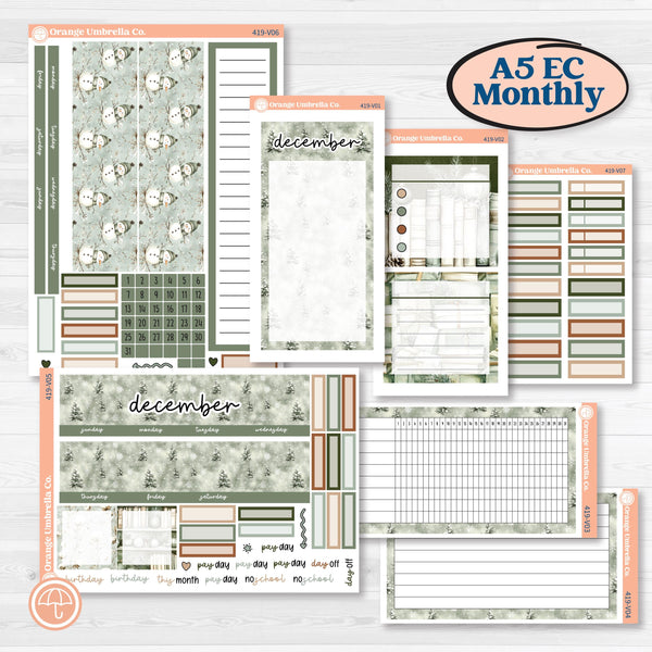 Classic Christmas Reading Kit | A5 Erin Condren Monthly & Dashboard Sticker Kit | 2024-2025 Planners | All Aglow | KIT-419-V