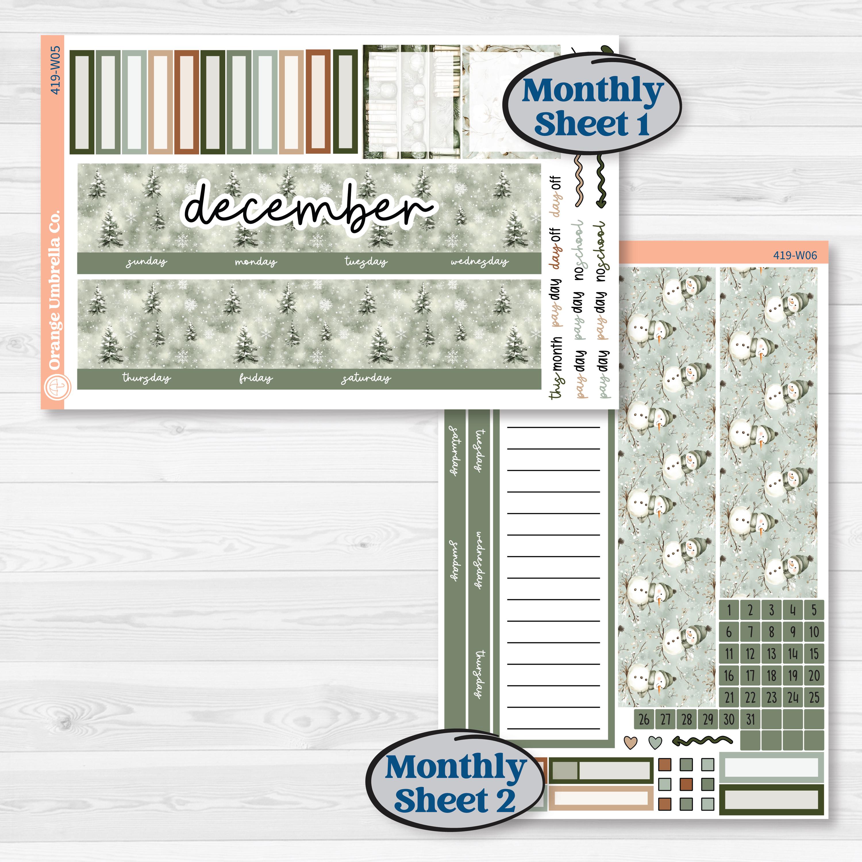 Classic Christmas Reading Kit | 7x9 Erin Condren Life Planner Monthly & Dashboard Sticker Kit | 2024-2025 Planners | All Aglow | KIT-419-W