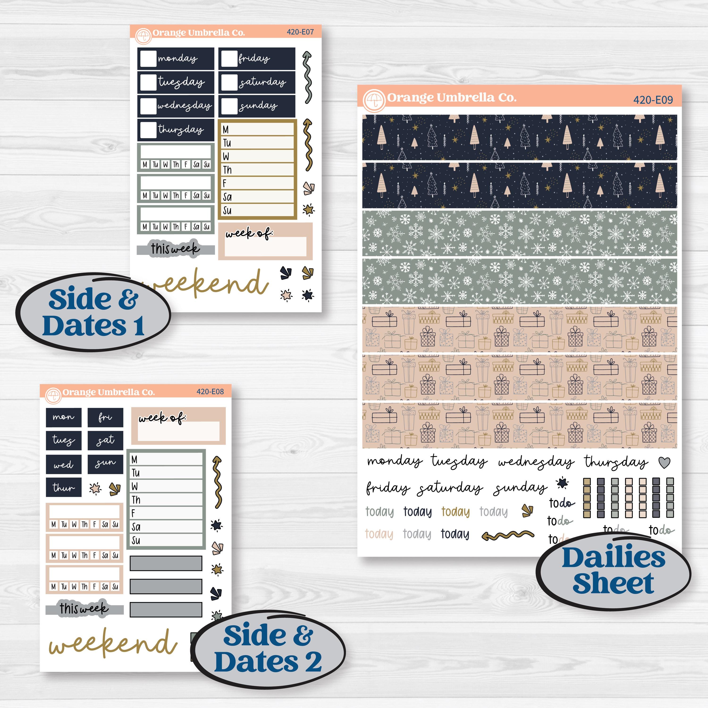 Cheerful Holiday Christmas Kit | Hobonichi Cousin Weekly & Daily Planner Kit Stickers | Very Merry | KIT-420-E