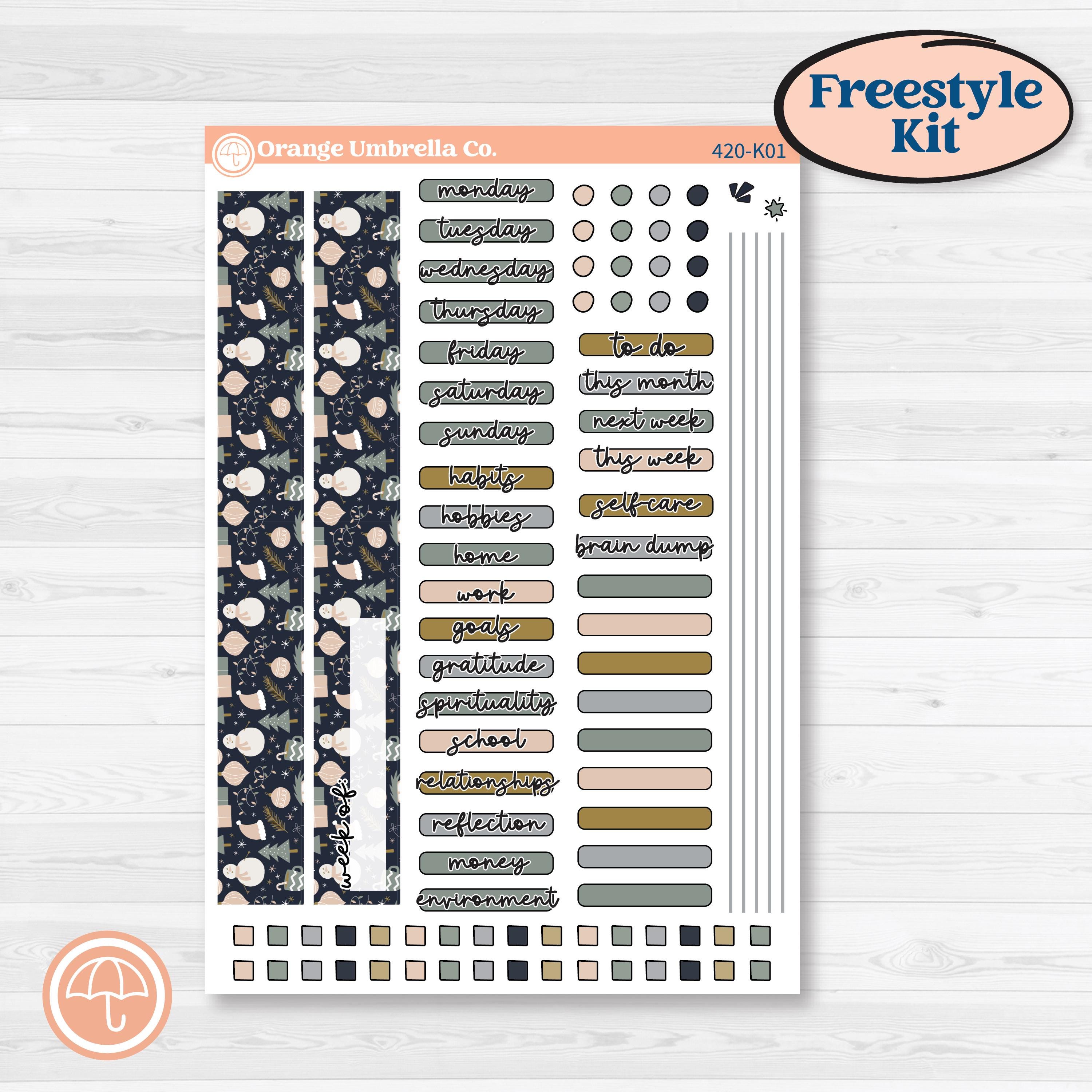 Cheerful Holiday Christmas Kit | Freestyle Kit Any Planner Kit Stickers | Very Merry | KIT-420-K
