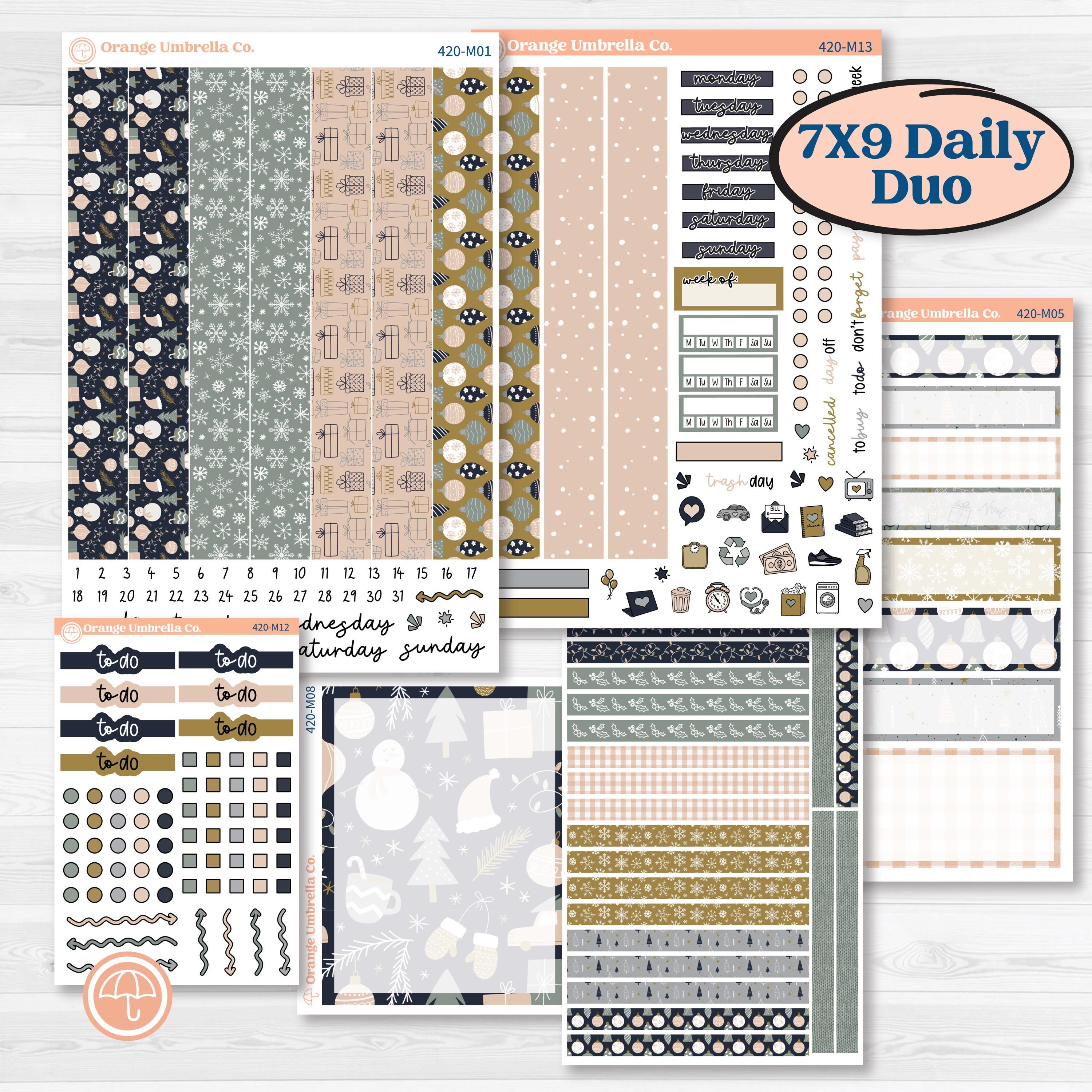 Cheerful Holiday Christmas Kit | 7x9 Erin Condren Daily Duo Planner Kit Stickers | Very Merry | KIT-420-M