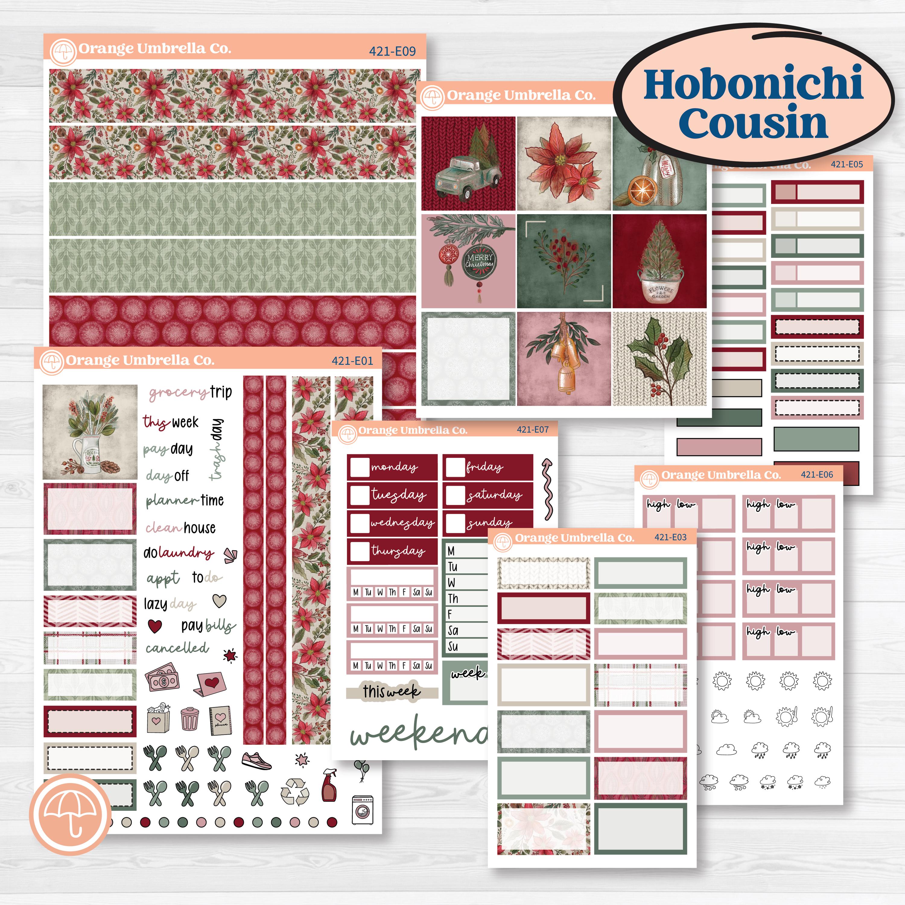 Vintage Christmas Kit | Hobonichi Cousin Weekly & Daily Planner Kit Stickers | Holiday Nostalgia | KIT-421-E