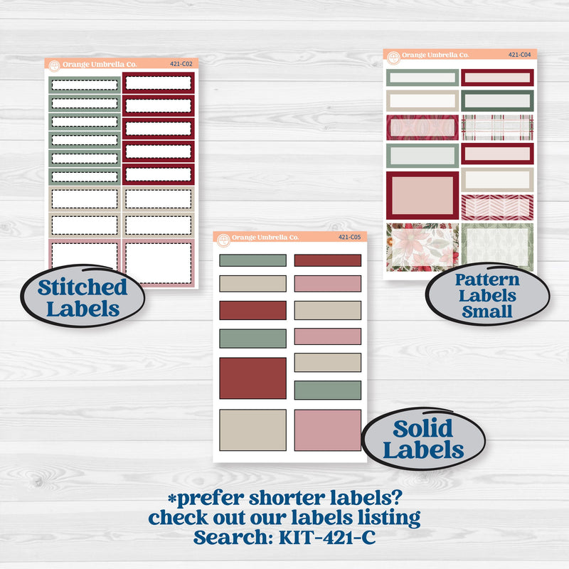 Vintage Christmas Kit | A5 Compact Vertical Planner Kit Stickers for Erin Condren | Holiday Nostalgia | KIT-421-G