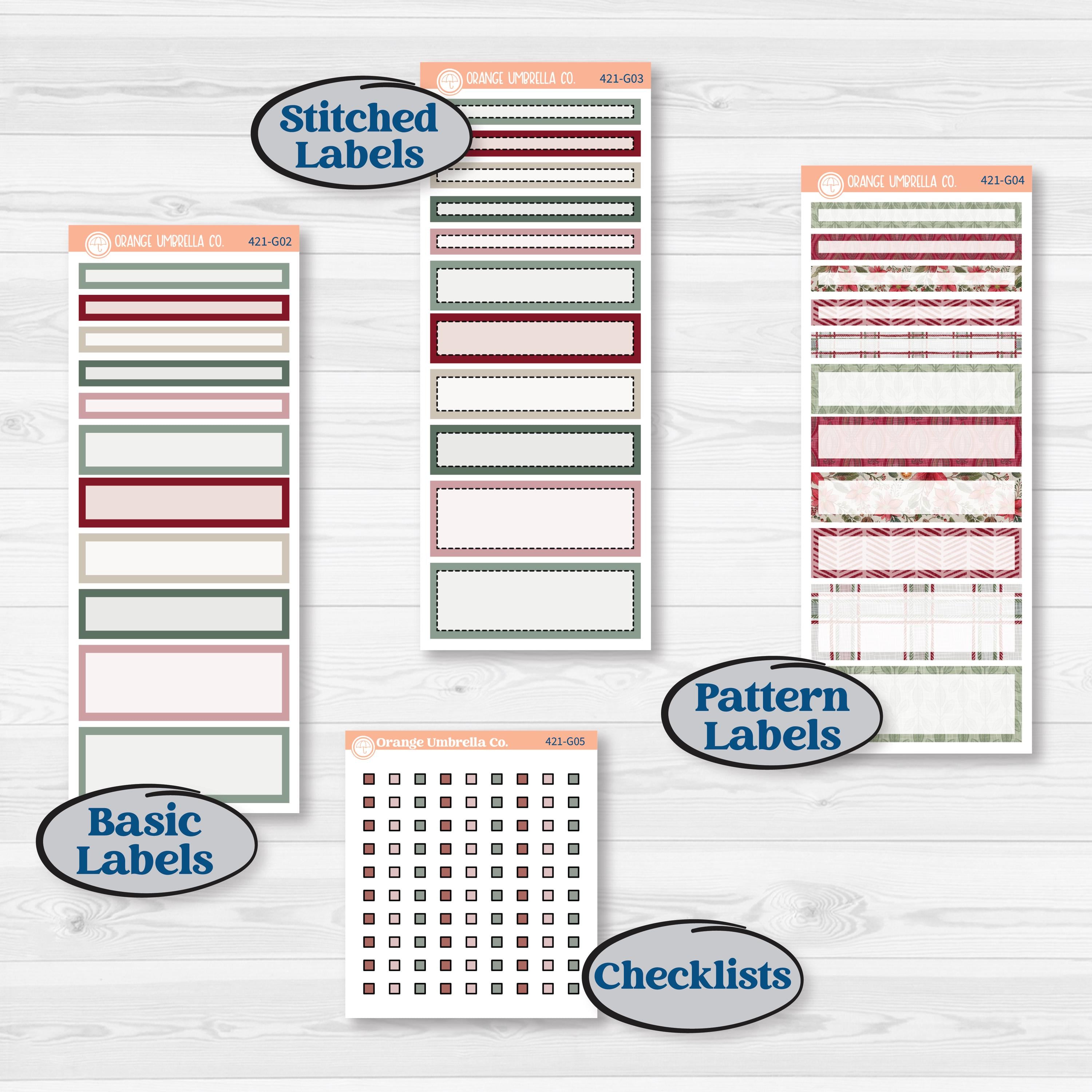 Vintage Christmas Kit | A5 Compact Vertical Planner Kit Stickers for Erin Condren | Holiday Nostalgia | KIT-421-G