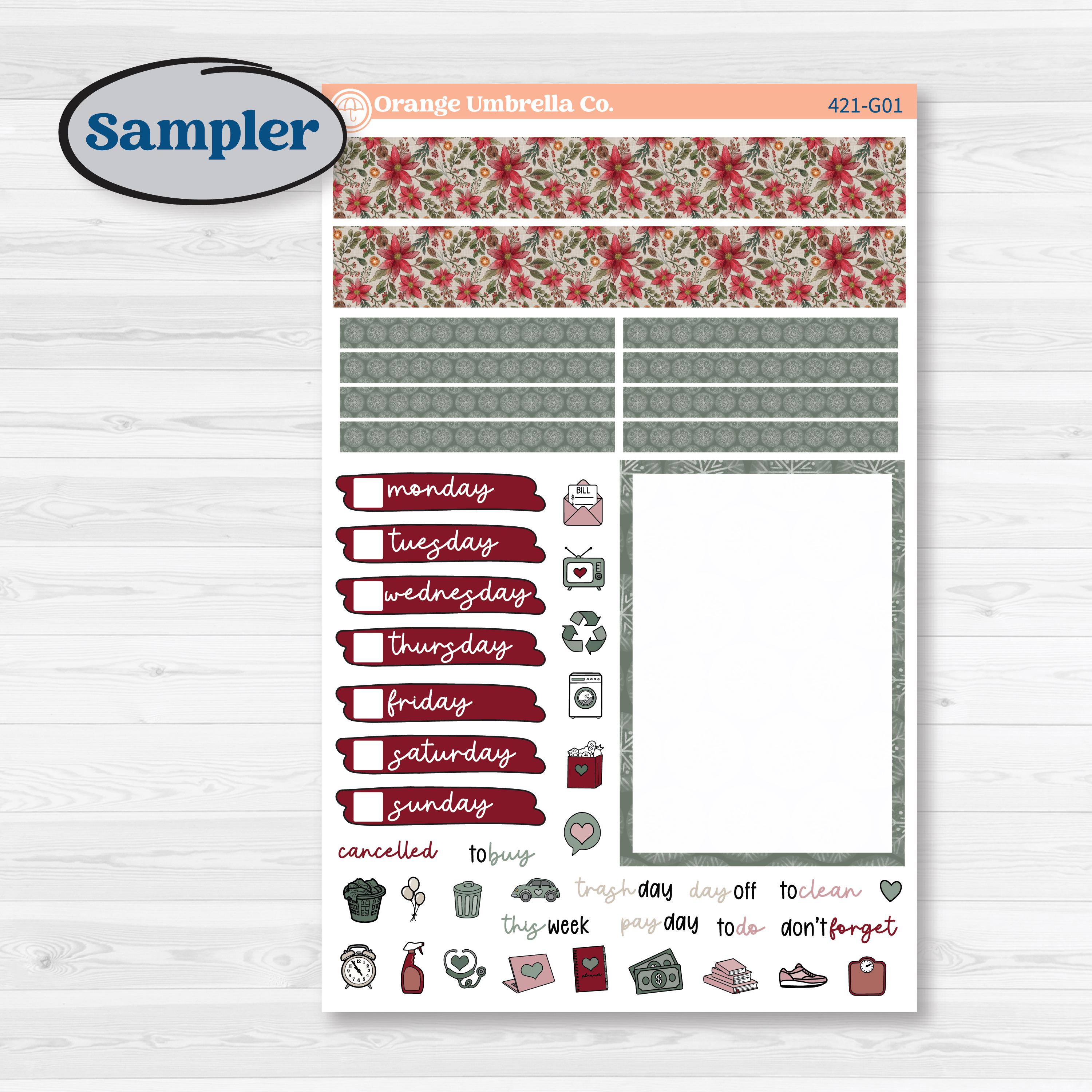 Vintage Christmas Kit | A5 Compact Vertical Planner Kit Stickers for Erin Condren | Holiday Nostalgia | KIT-421-G