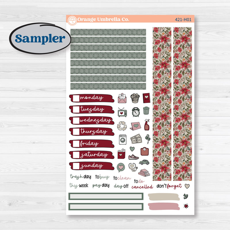 Vintage Christmas Kit | 7x9 Compact Vertical Planner Kit Stickers | Holiday Nostalgia | KIT-421-H