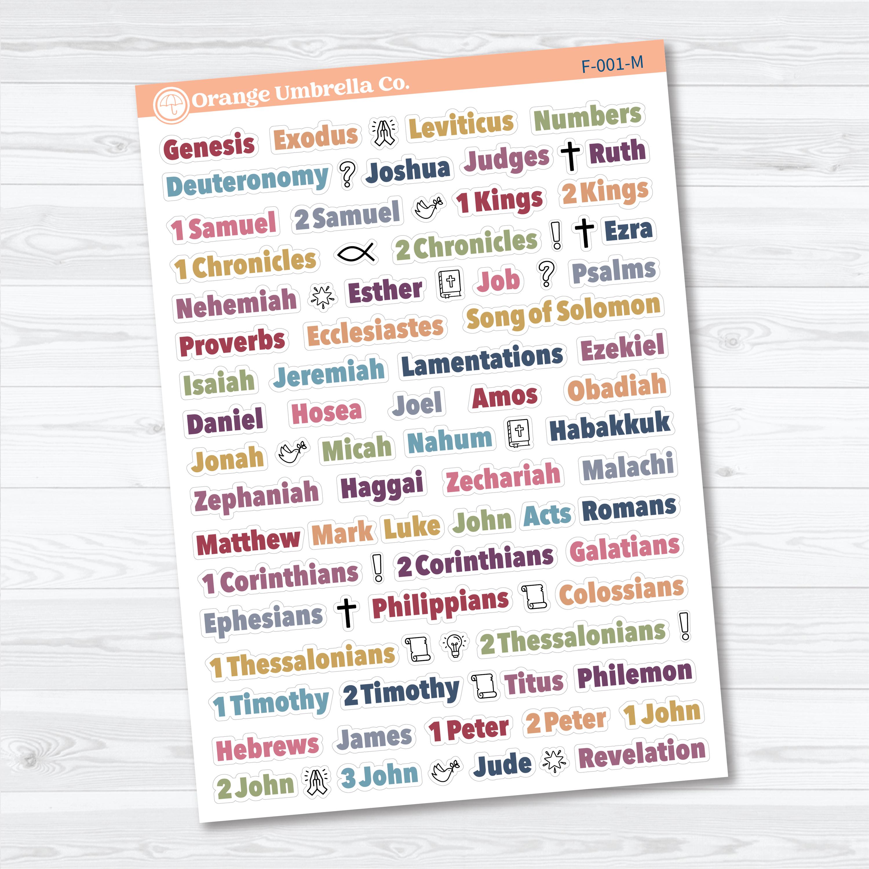 Mini Books of the Bible | Faith Based Planner or Bible Journaling Stickers | F-001