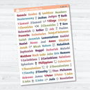 Mini Books of the Bible | Faith Based Planner or Bible Journaling Stickers | F-001