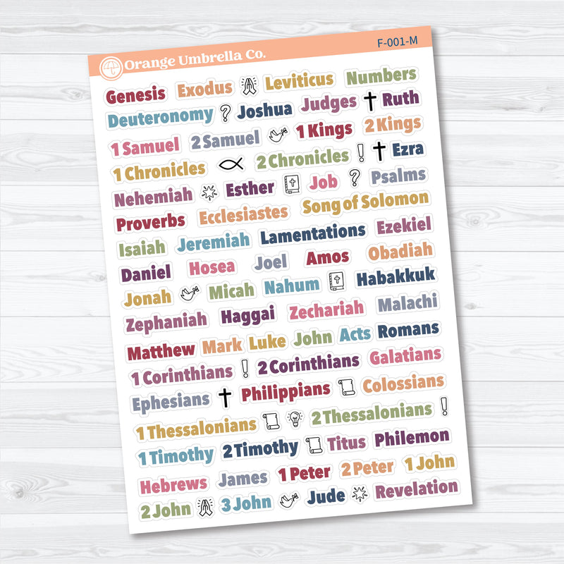 Mini Books of the Bible | Faith Based Planner or Bible Journaling Stickers | F-001