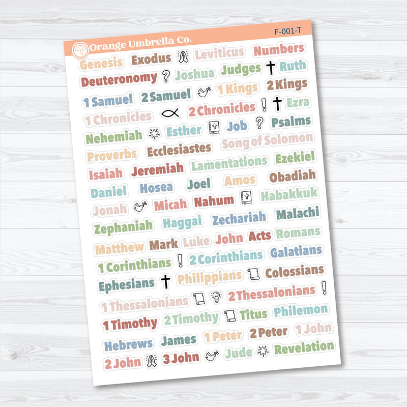 Mini Books of the Bible | Faith Based Planner or Bible Journaling Stickers | F-001