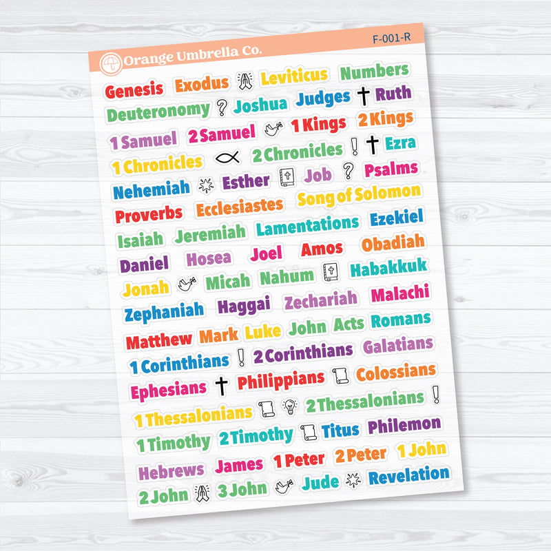 Mini Books of the Bible | Clear Matte | Faith Based Planner or Bible Journaling Stickers | F-001-CM
