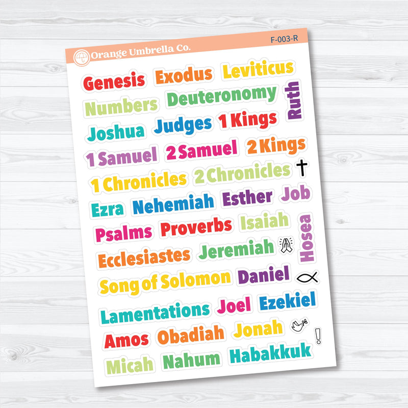 Genesis to Habakkuk Books of the Bible | Faith Based Planner or Bible Journaling Stickers | F-003