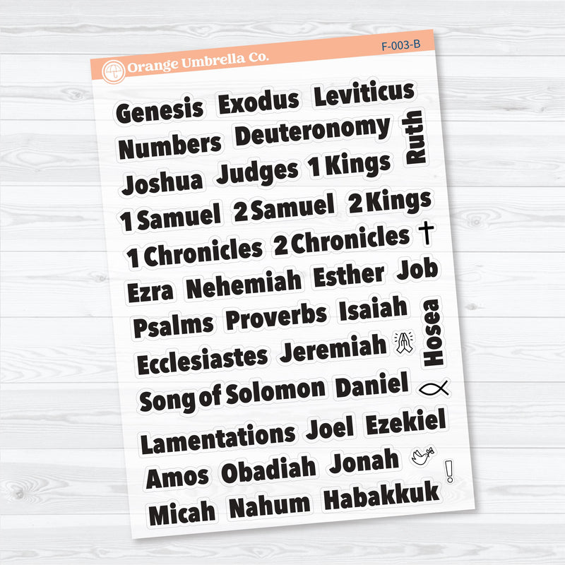 Genesis to Habakkuk Books of the Bible | Faith Based Planner or Bible Journaling Stickers | F-003-CM