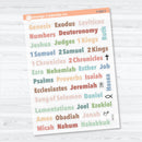 Genesis to Habakkuk Books of the Bible | Faith Based Planner or Bible Journaling Stickers | F-003-CM