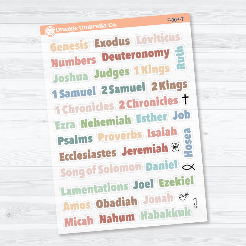 Genesis to Habakkuk Books of the Bible | Faith Based Planner or Bible Journaling Stickers | F-003-CM