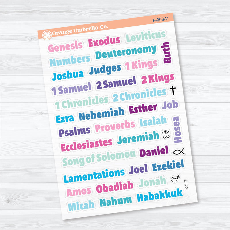 Genesis to Habakkuk Books of the Bible | Faith Based Planner or Bible Journaling Stickers | F-003-CM
