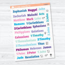 Zephaniah to Revelation Books of the Bible | Faith Based Planner or Bible Journaling Stickers | F-004-CM
