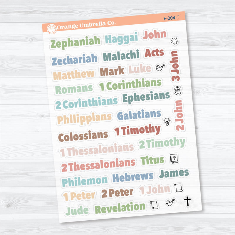 Zephaniah to Revelation Books of the Bible | Faith Based Planner or Bible Journaling Stickers | F-004-CM