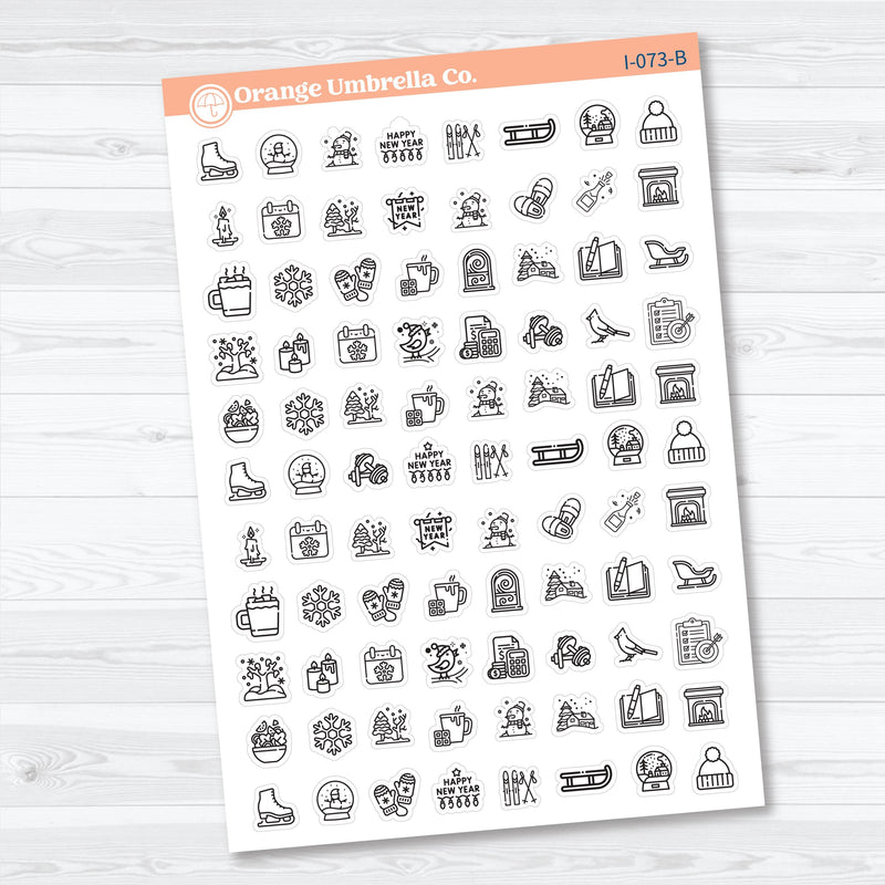 January or Winter Icons | Planner Stickers | I-073