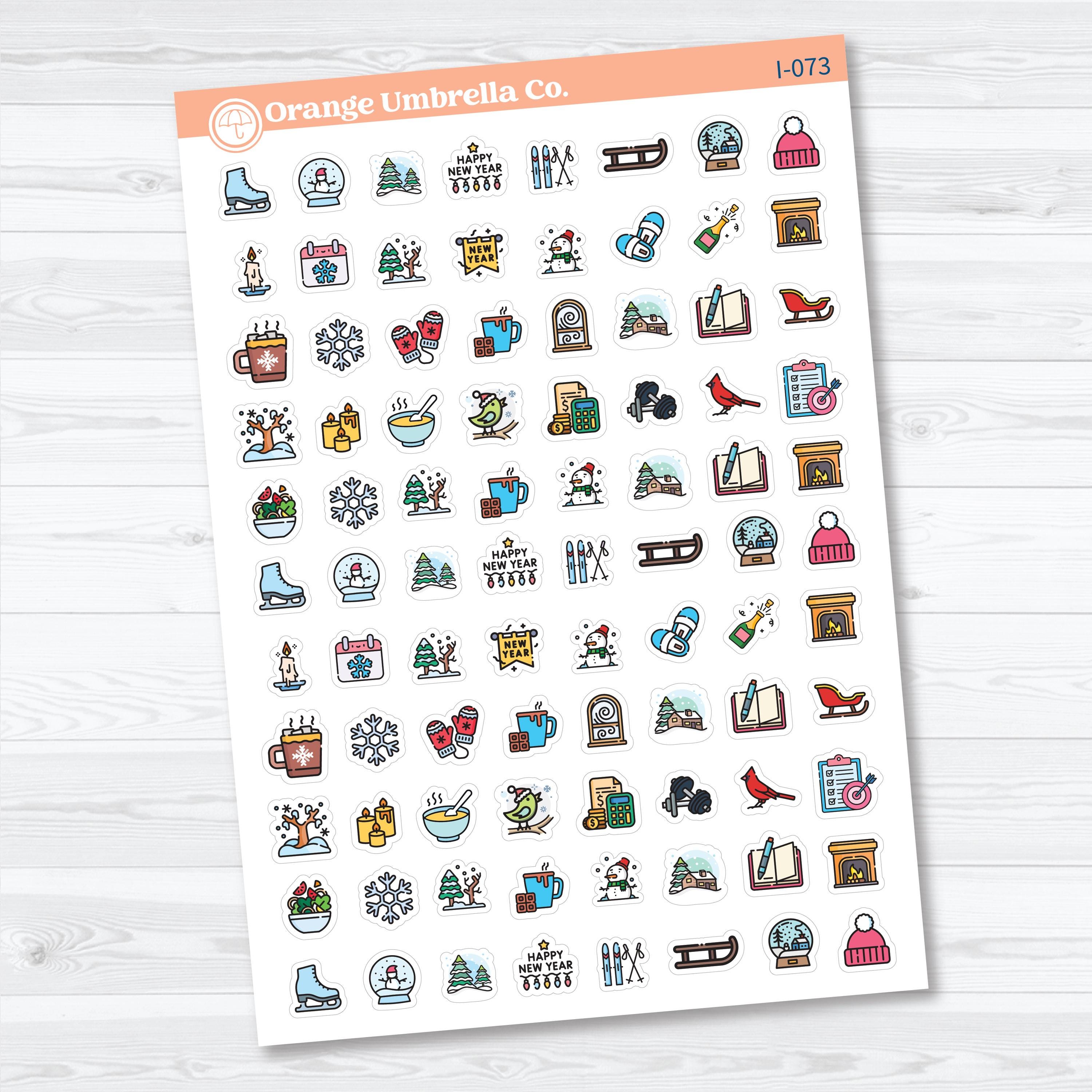 January or Winter Icons | Planner Stickers | I-073