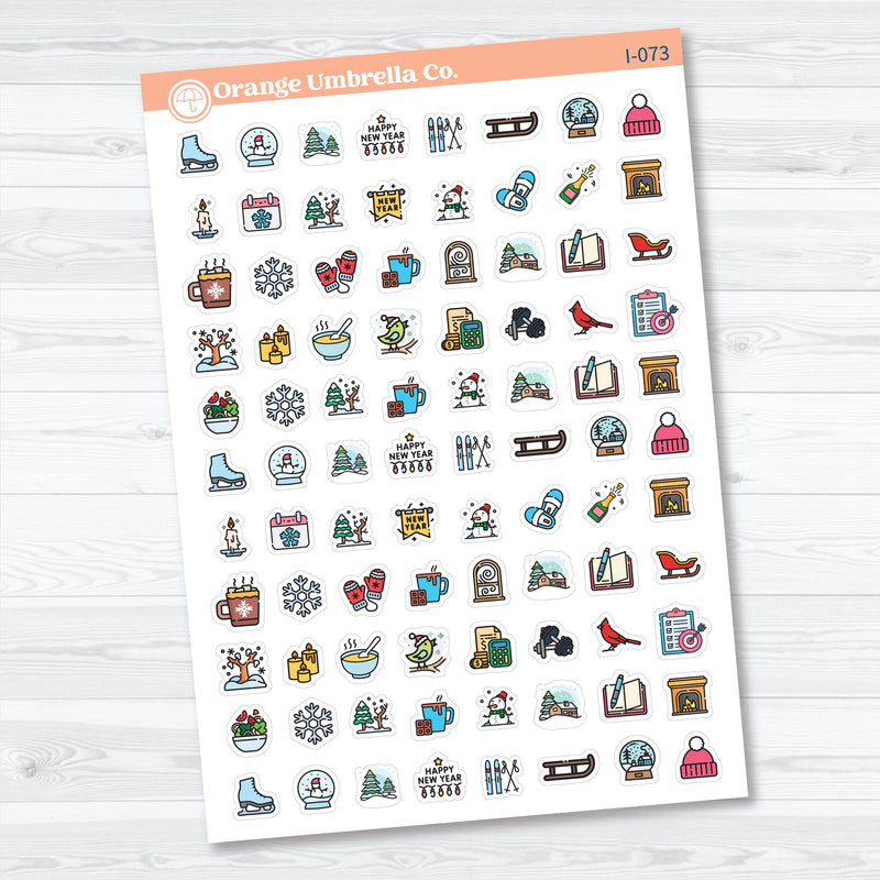 January or Winter Icons | Planner Stickers | I-073