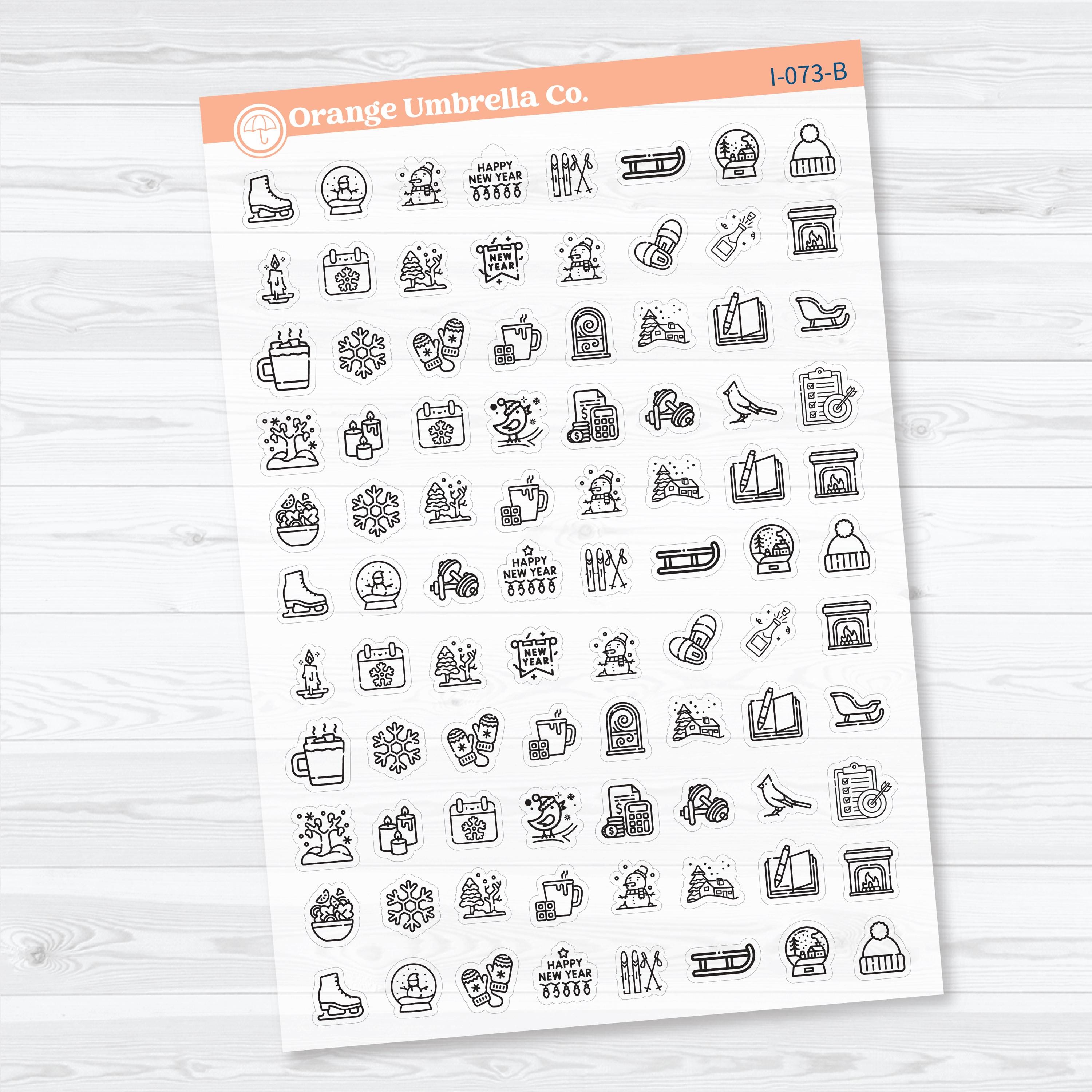 January or Winter Icons | Planner Stickers | I-073-CM