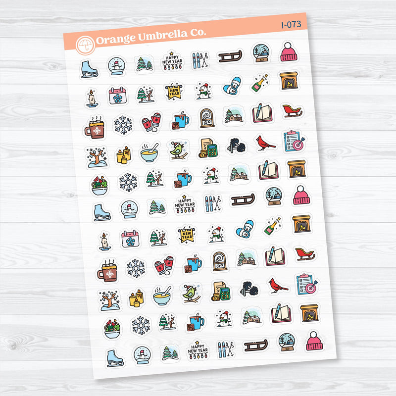 January or Winter Icons | Planner Stickers | I-073-CM