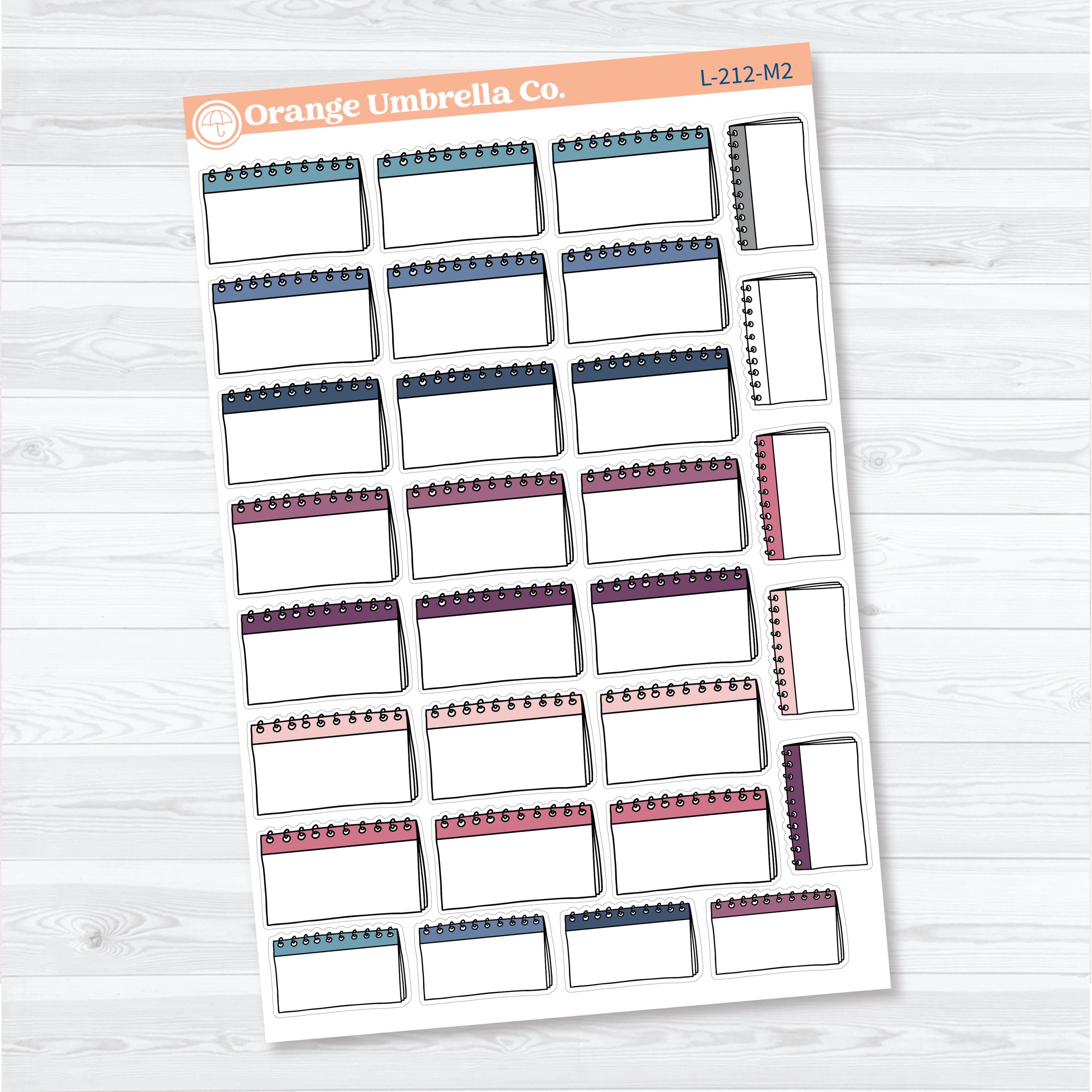 Doodled Notebook Labels | Top Spiral Planner Stickers | L-212