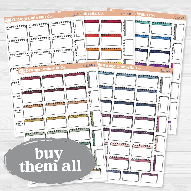 Doodled Notebook Labels | Top Spiral Planner Stickers | L-212