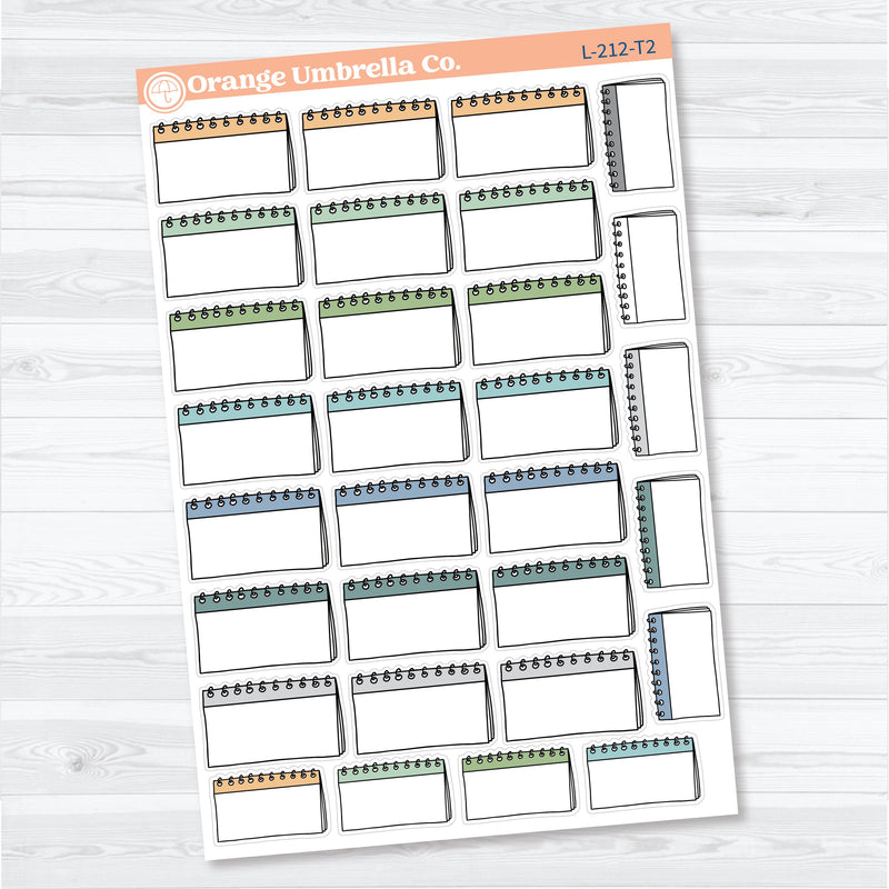 Doodled Notebook Labels | Top Spiral Planner Stickers | L-212
