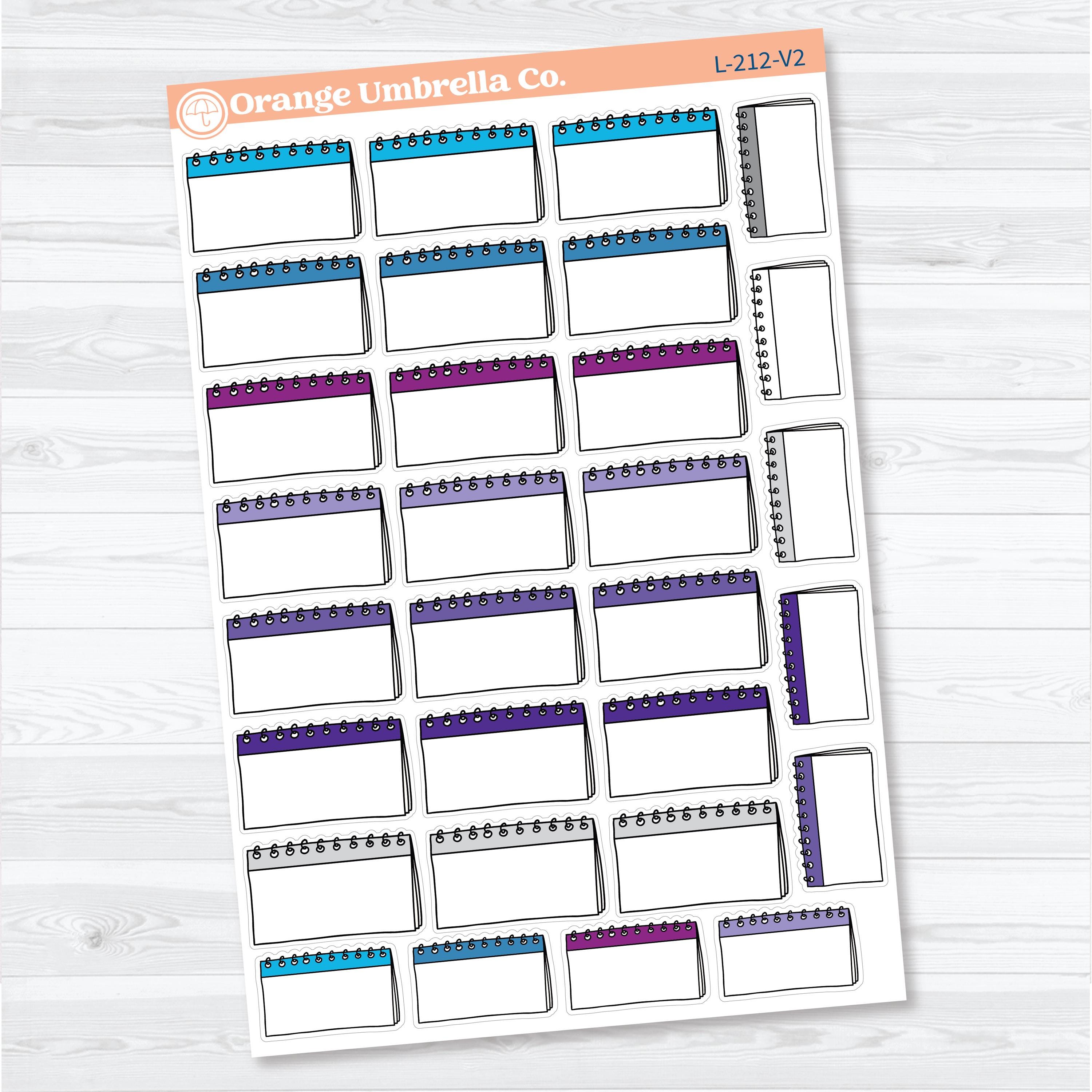 Doodled Notebook Labels | Top Spiral Planner Stickers | L-212