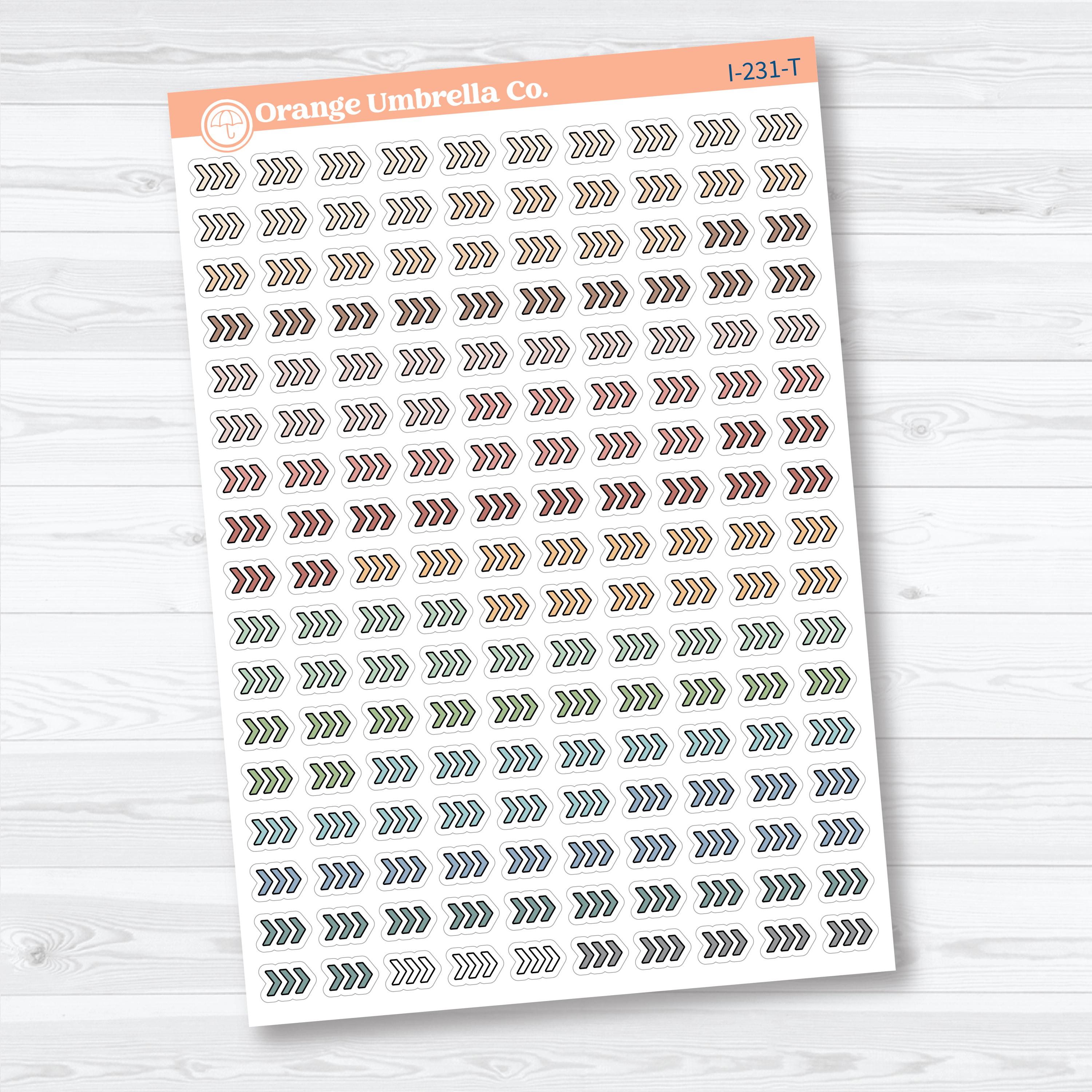 Micro Chevron Arrow Doo Dads | Icon Planner Stickers | Matches 2026 Kits | I-231