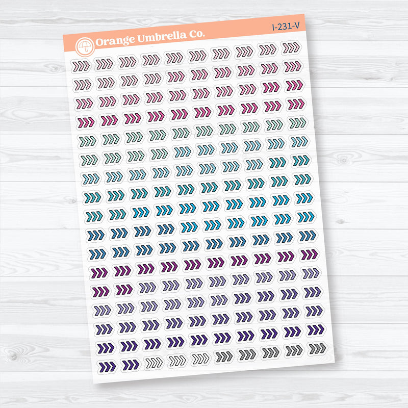 Micro Chevron Arrow Doo Dads | Icon Planner Stickers | Matches 2026 Kits | I-231-CM