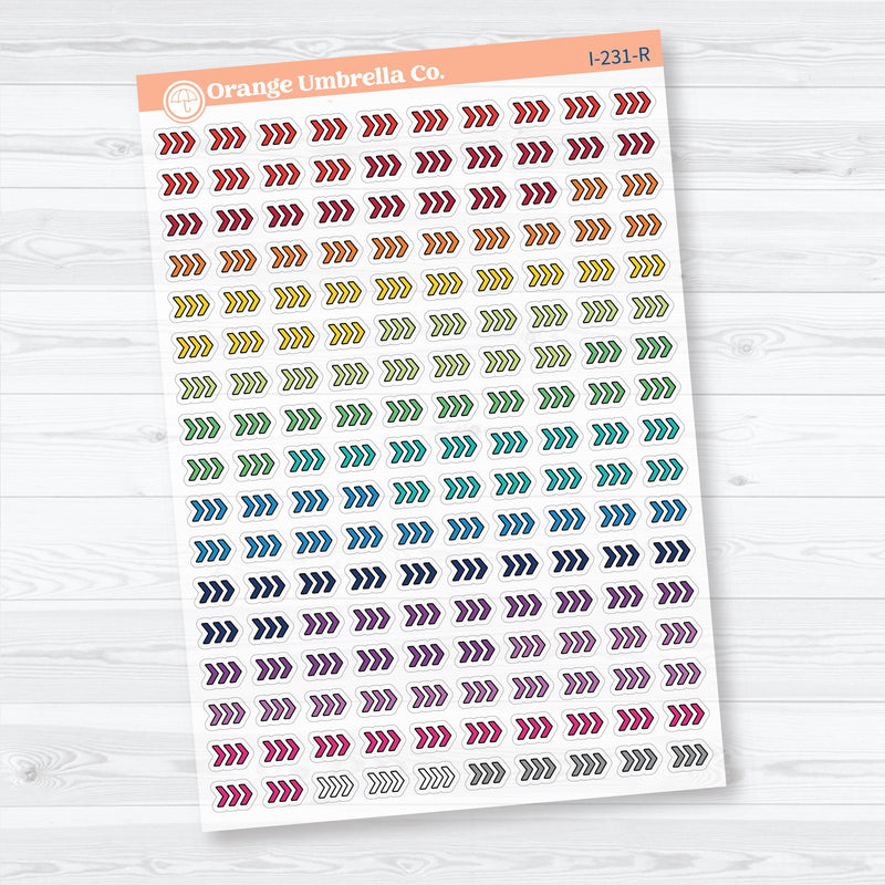 Micro Chevron Arrow Doo Dads | Icon Planner Stickers | Matches 2026 Kits | I-231-CM