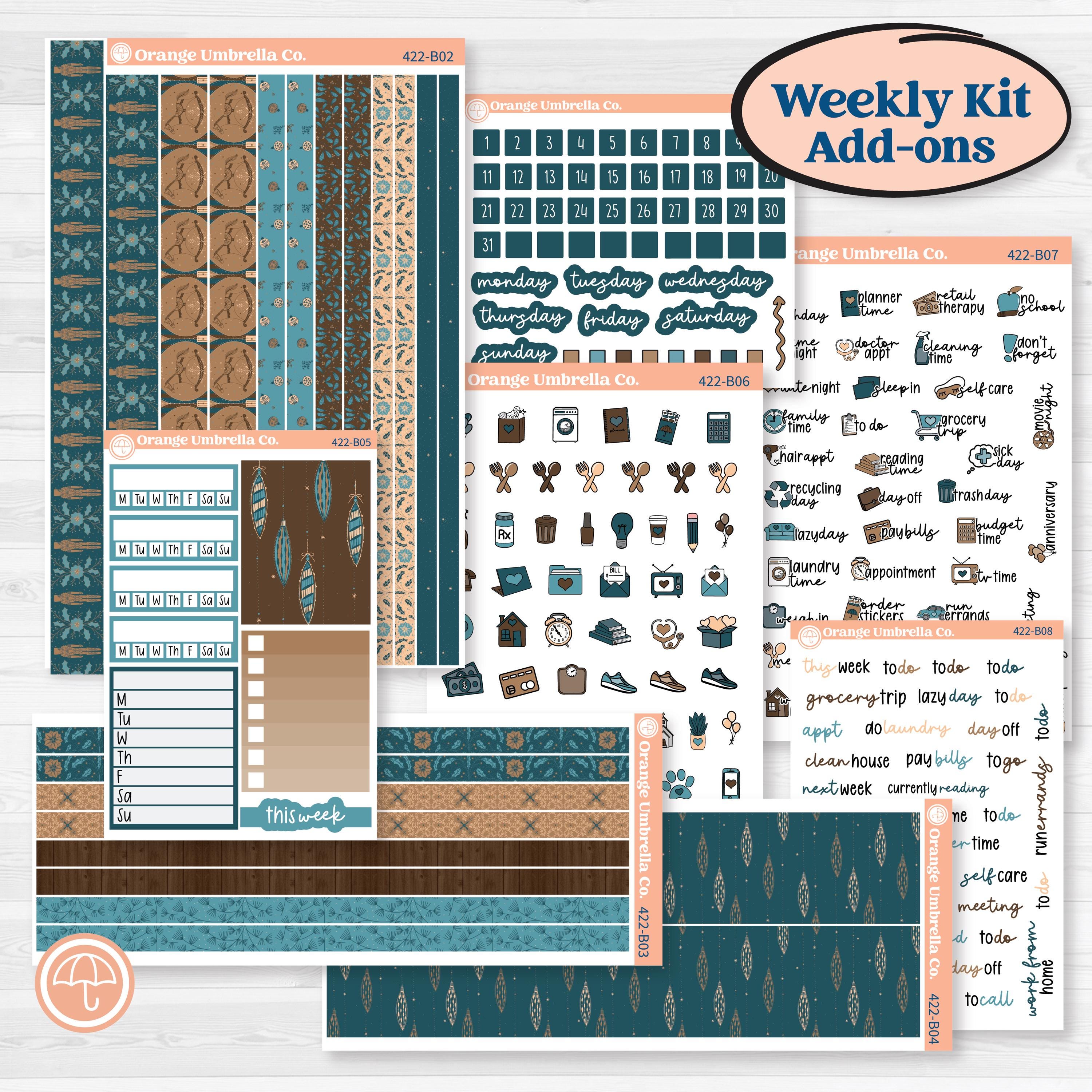 Whimsical Winter Kit | Weekly Add-On Planner Kit Stickers | Sugarplum | KIT-422-B