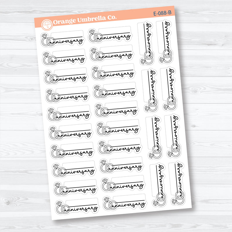 Fill-In Anniversary Labels | Event Planner Stickers | E-088