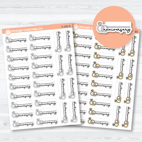 Fill-In Anniversary Labels | Event Planner Stickers | E-088